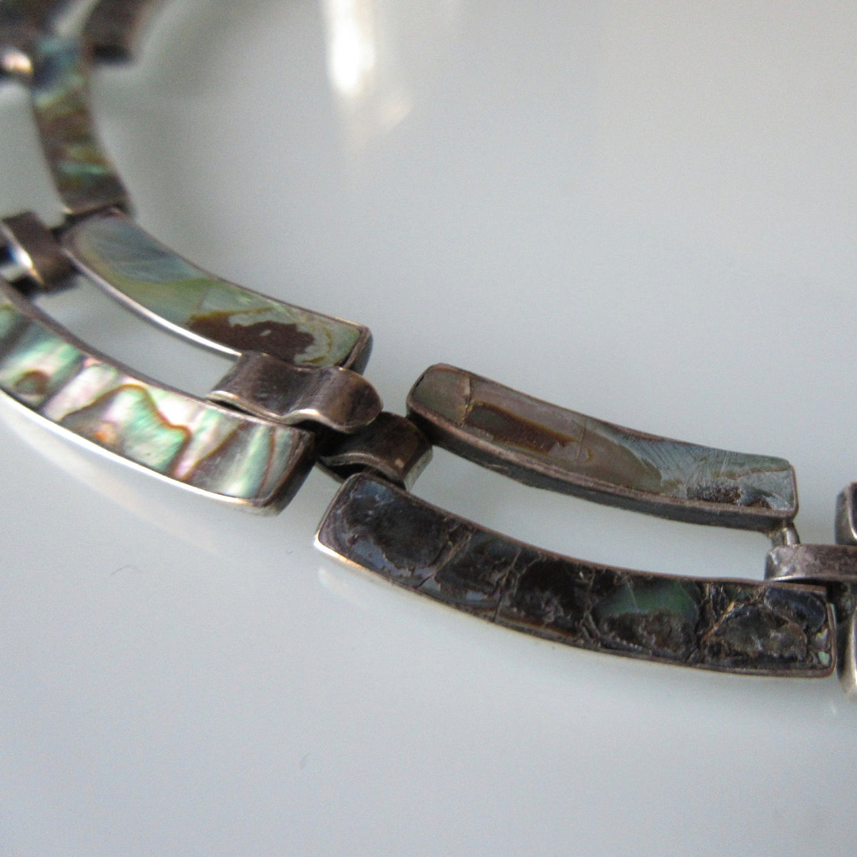 Vintage Mexican Taxco Sterling Silver & Abalone Necklace – my