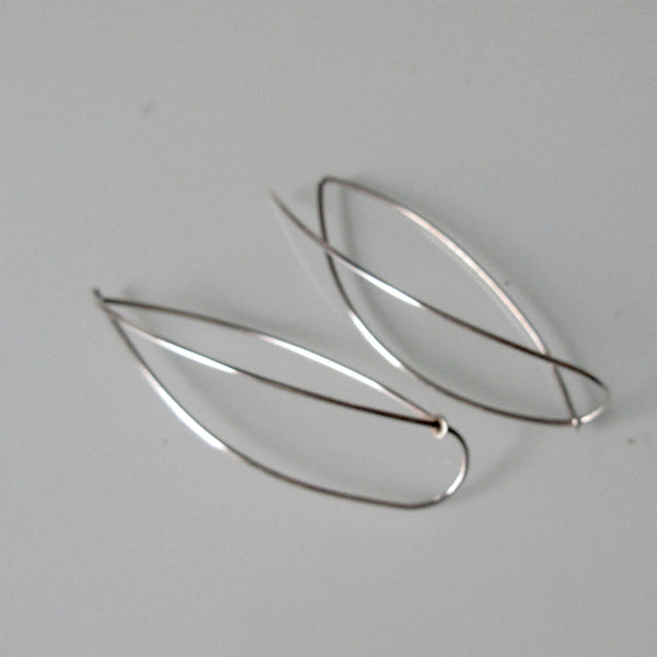 Wire Hoop Sterling Silver Earrings