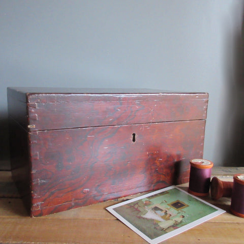 Canadiana 19th Century Box with Putty Grain Paint