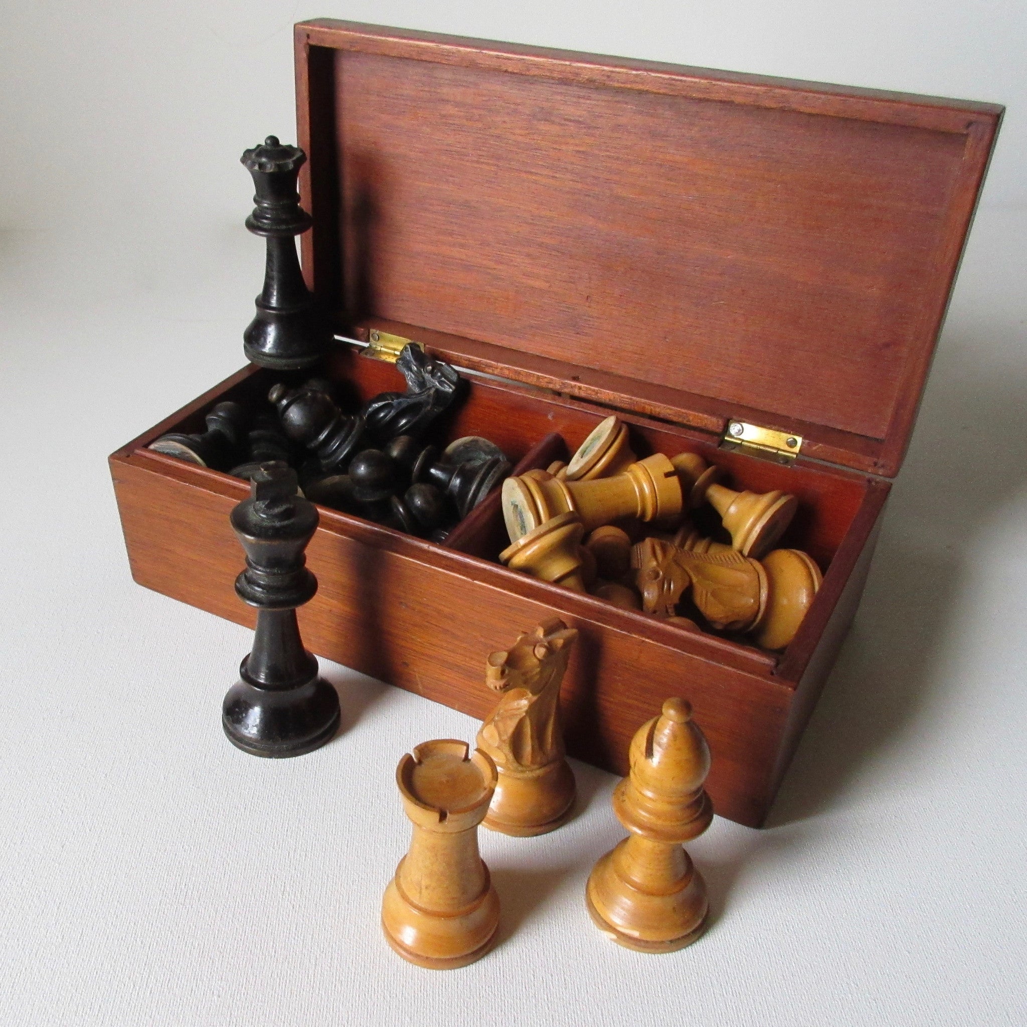 Antique Weighted "Staunton" Wooden Chess Set