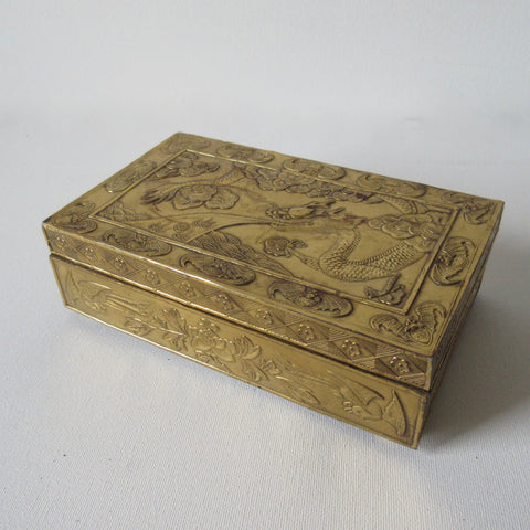 Brass Box Early 20th Century Wood Lined