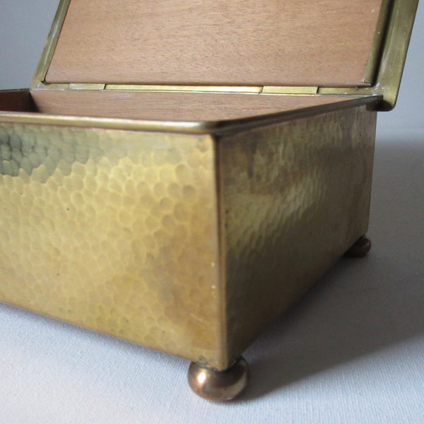 WMF German Hammered Brass Hinged Lid Box