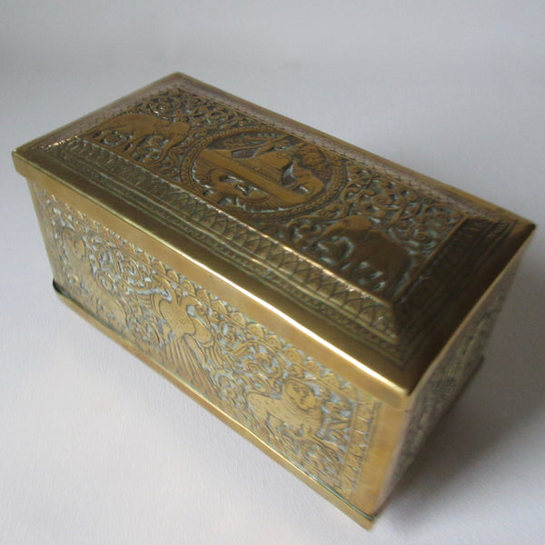 Brass Lidded Repousse Box