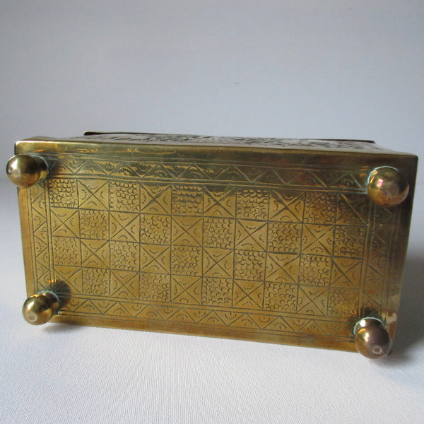 Brass Lidded Repousse Box