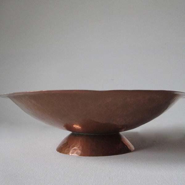 Hammered Copper Footed Bowl