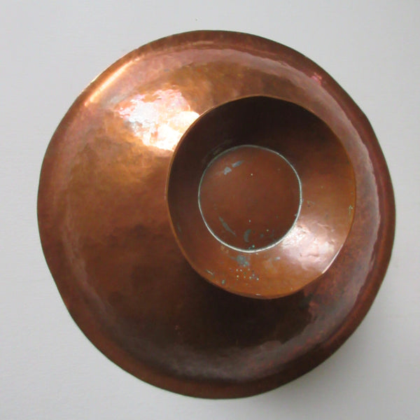 Hammered Copper Footed Bowl