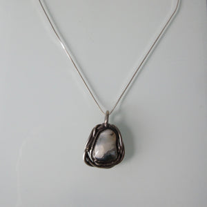 Organic Stone Pendant on Sterling Silver Chain 18"