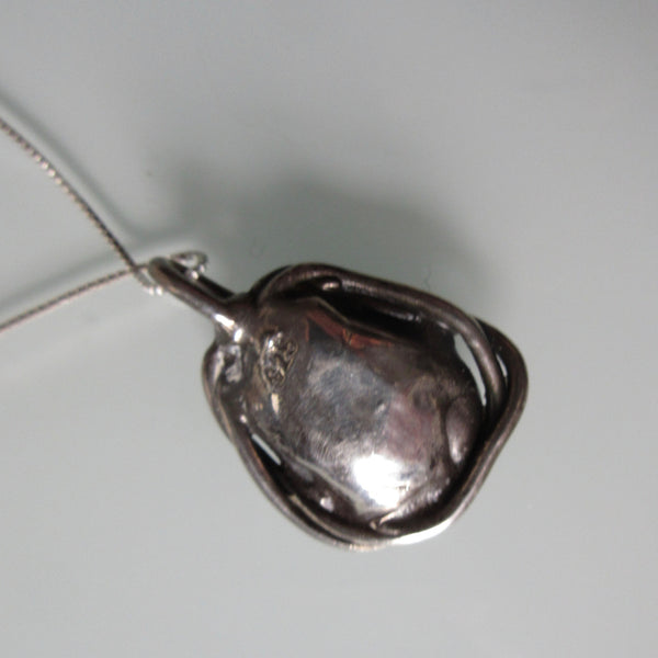 Organic Stone Pendant on Sterling Silver Chain 18"