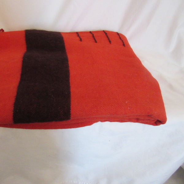 Vintage Wool Blanket Trapper Point Blanket Red