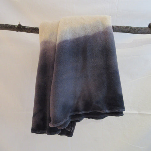Dip Dyed Wool Blanket Gray