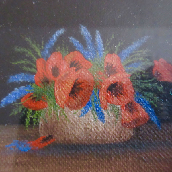 Miniature Poppy Oil Painting 