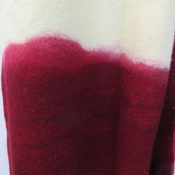 Dip Dyed Vintage Wool Blanket Wine