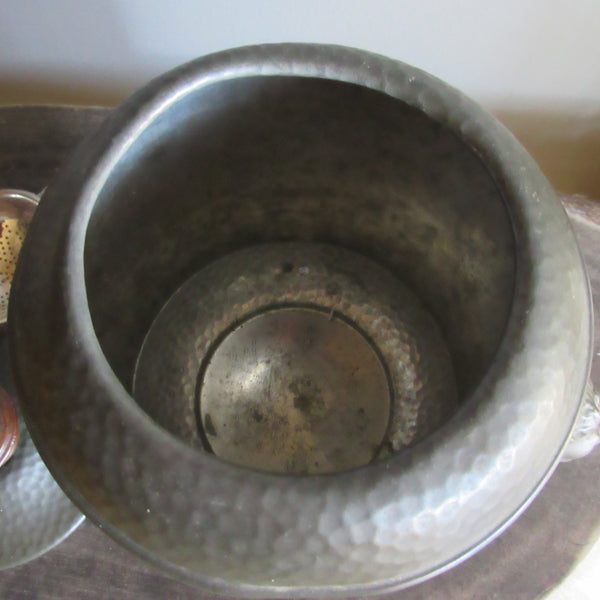 Antique Pewter  lidded container 