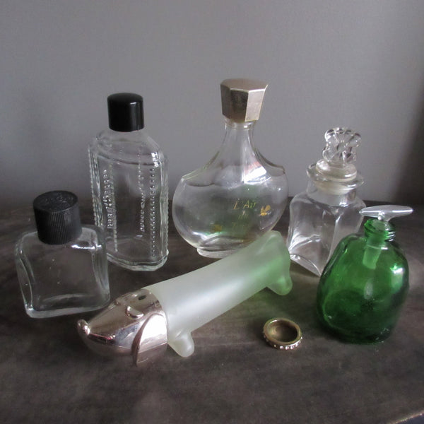 Vintage Glass Bottle Collection Perfume and Extracts