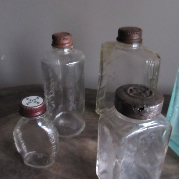 Vintage Glass Bottle Collection Medicine