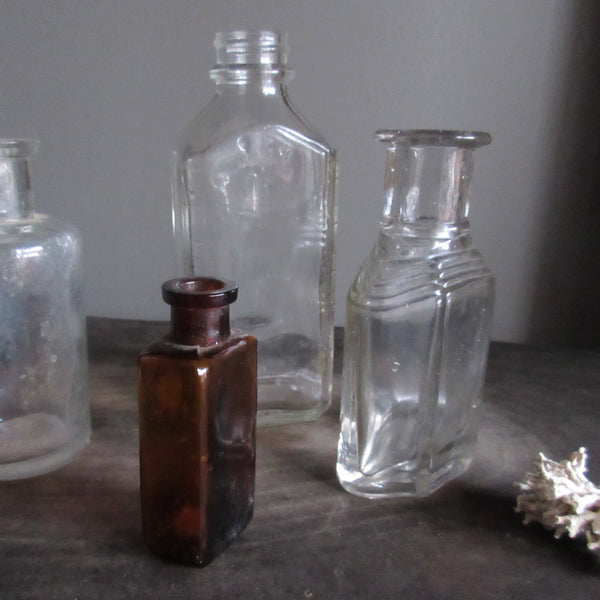 Vintage Glass Bottle Collection Medicine and Extracts