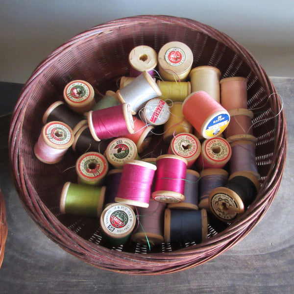 Sewing Basket with Vintage Thread