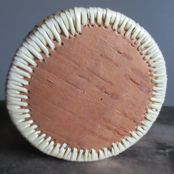 Canadian Birch Bark Porcupine Quills & Sweetgrass Round Container
