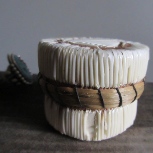 Birch Bark Porcupine Quill & Sweet grass Lidded Box