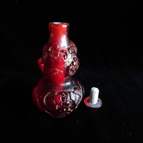 Reconstituted Amber Snuff Bottle