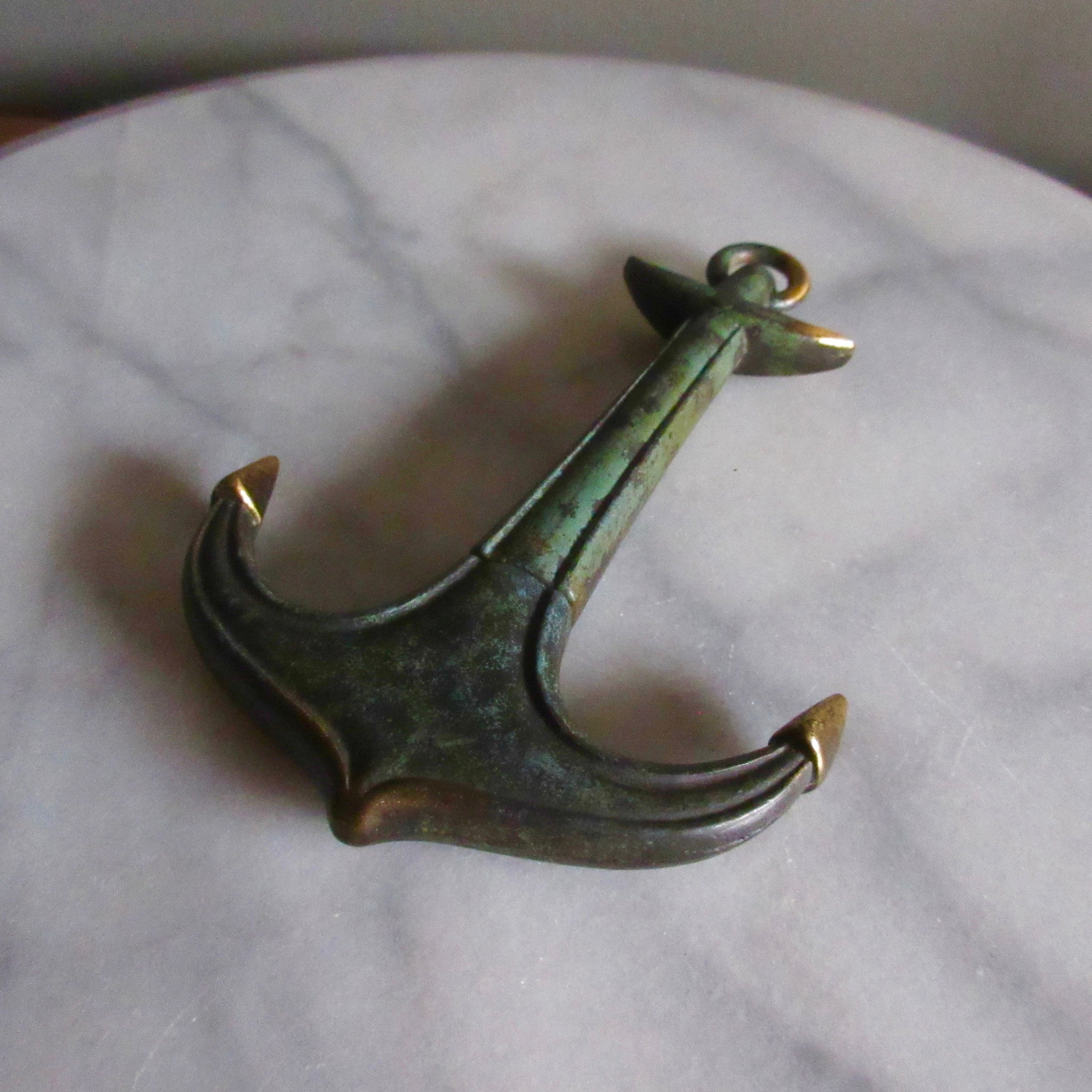 Vintage Anchor Corkscrew Brass Patina