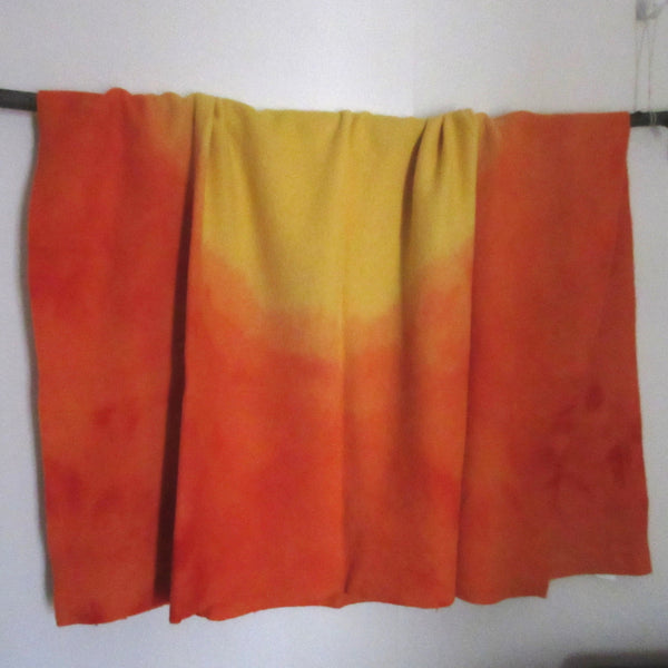 Vintage Over dyed Wool Blanket Yellow ~Orange