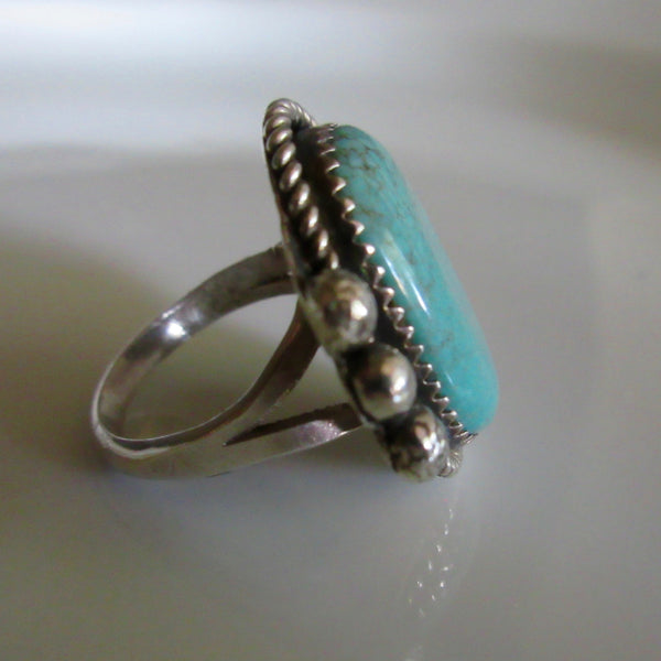 Navajo Silver Turquoise Ring 