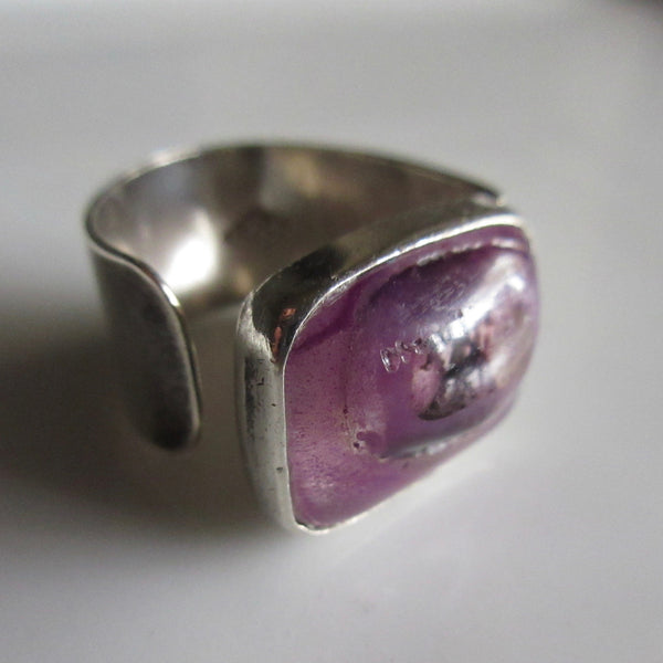 Amethyst Uncut and Sterling Ring