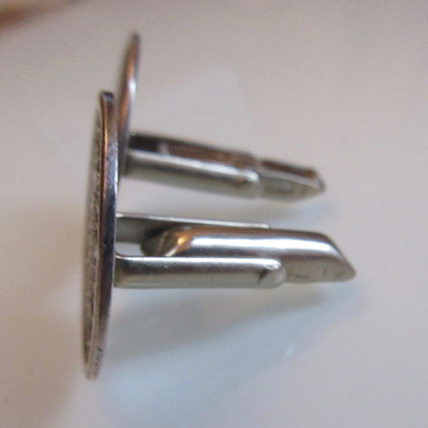 Vintage Aztec Sterling Silver Cuff Links