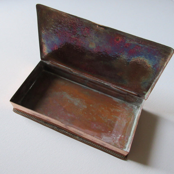Mid Century Hammered Copper Box