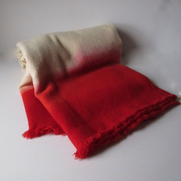 Dip dyed wool blanket