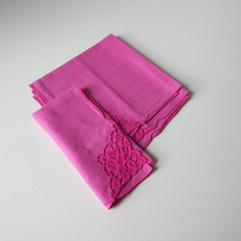 Vintage Linens Dyed Pink