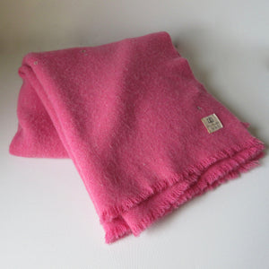 Vintage Visable Mended Wool Blanket - Pink