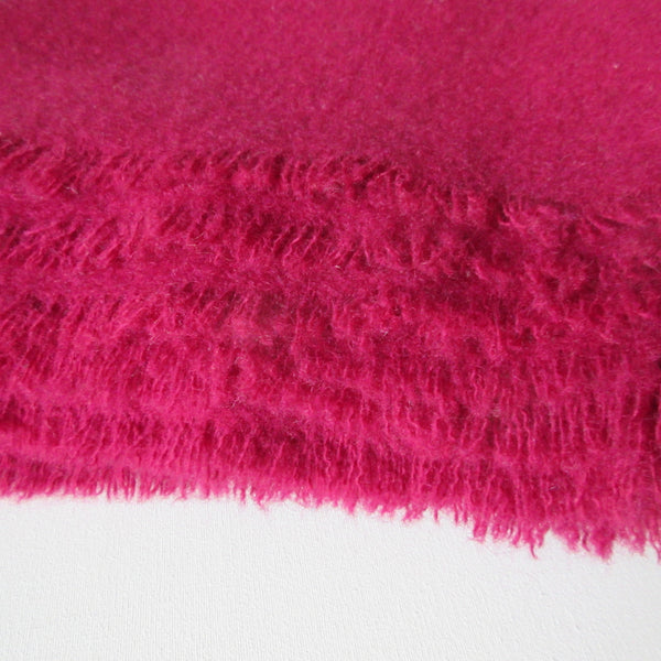 Vintage Fringed Wool Blanket -Pink