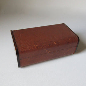 Vintage Leather and Wood Jewelry Box