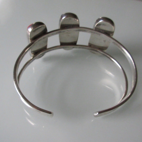 Vintage Sterling Silver & Coral Cobocons Cuff
