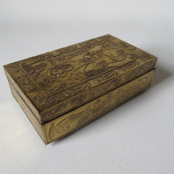 Brass Box Early 20th Century Wood Lined