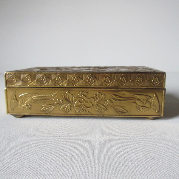 Brass Box Early 20th Century Wood Lined