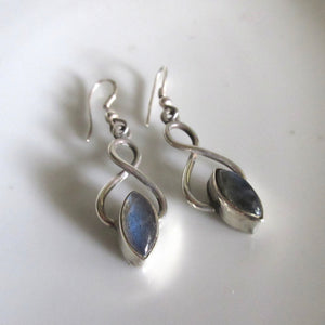 Silver and moonstone earings