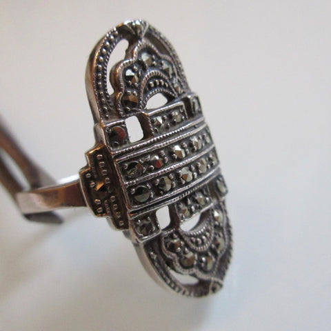 Vintage Marcasite  & Sterling Silver Ring