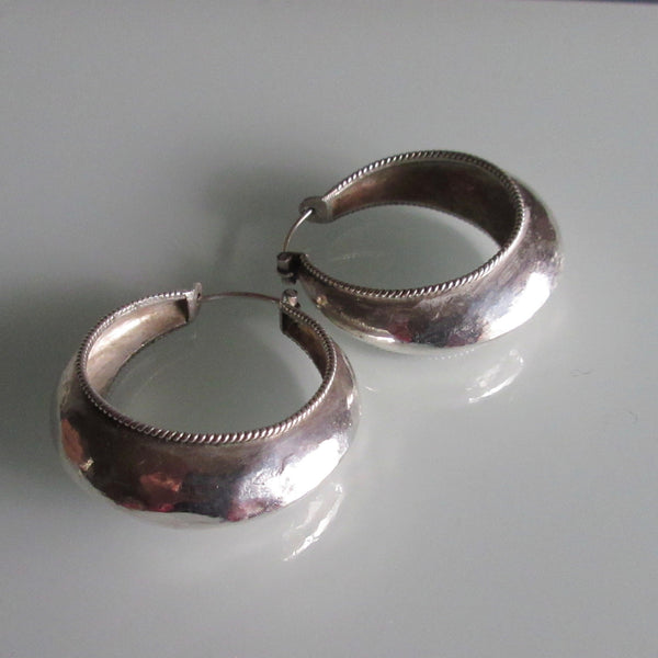 antique sterling silver hoops