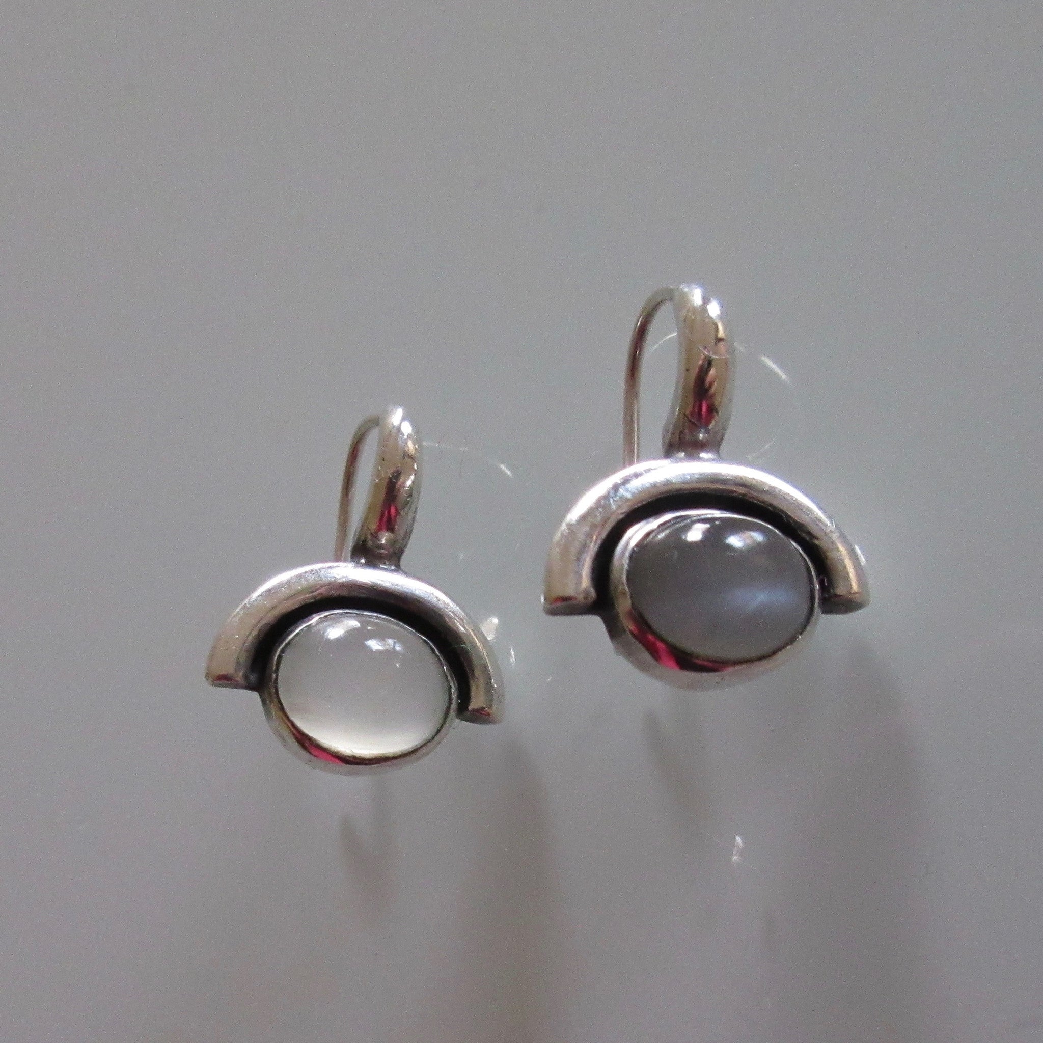 Post Modern Moonstone & Sterling Silver Earings