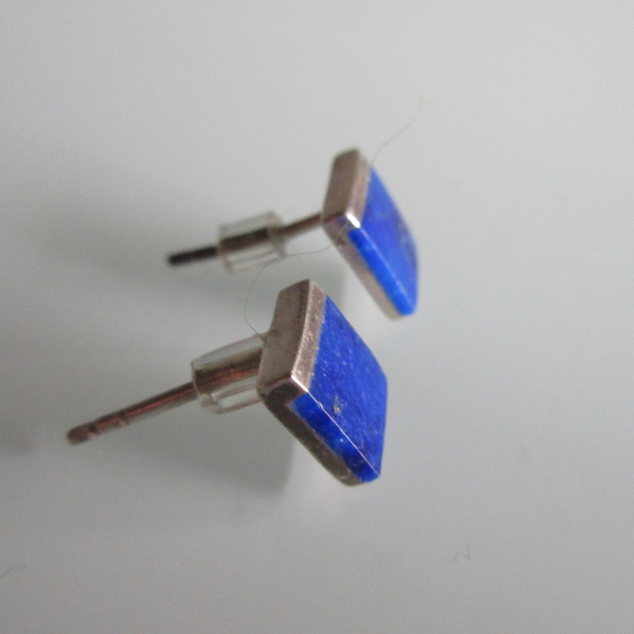 Sterling Silver & Lapis Stud Earrings