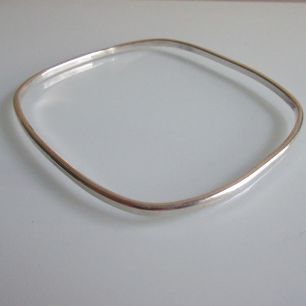 Vintage Sterling Silver Mexican Bangle Rectangular