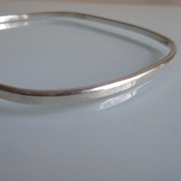 Vintage Sterling Silver Mexican Bangle Rectangular