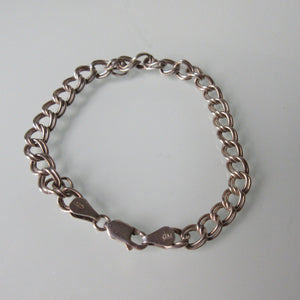 Vintage Double Link Sterling Silver Chain Bracelet