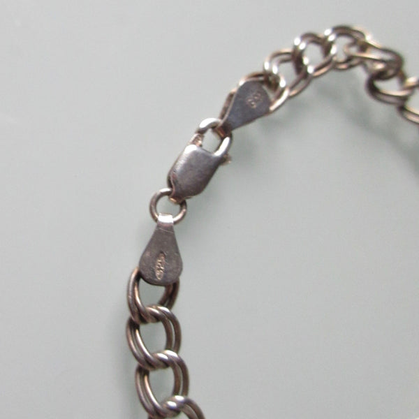 Vintage Double Link Sterling Silver Chain Bracelet