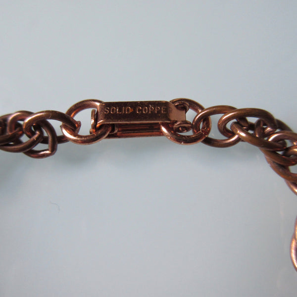 Vintage Copper LInk Bracklet with Rings