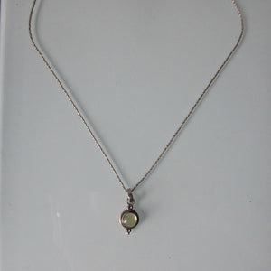 Yellow Moonstone Pendant on Sterling Silver Chain 16"