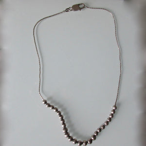Silver Beads on Sterling Silver Chain 16"